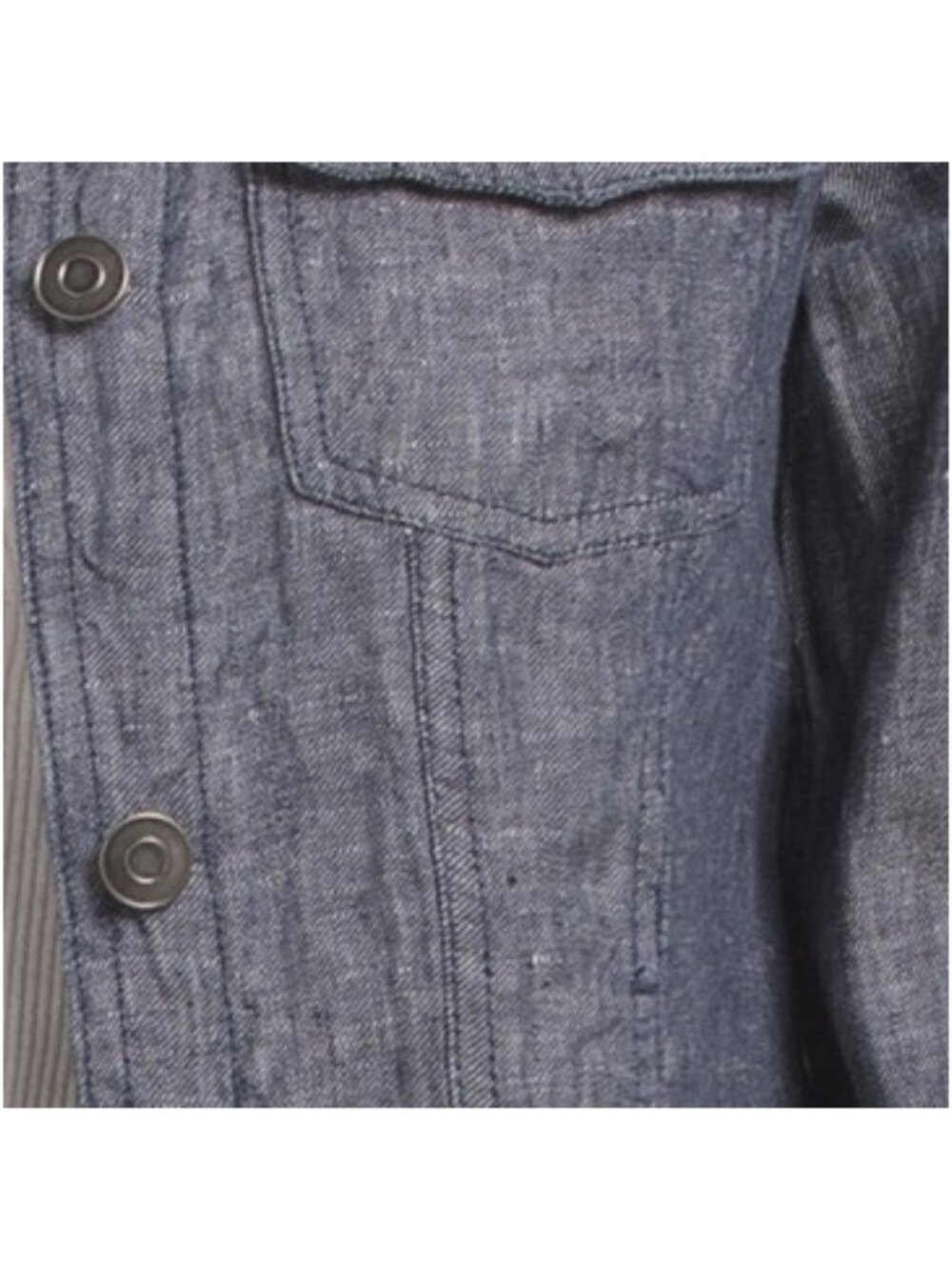 MARTHA STEWART COLLECTION Linen Jean Jacket With Metal Trim - Picture 3 of 3